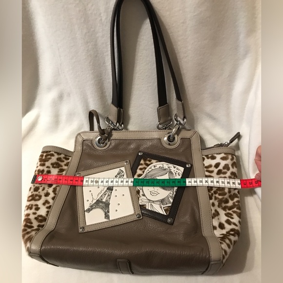 Brighton PARIS tote Beige mushroom TALI Leather & faux fur Shoulder - Picture 9 of 13